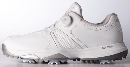 ADIDAS 360 TRAXION BOA GOLF SHOES WHITE/WHITE SILVER METALLIC MEDIUM WIDTH